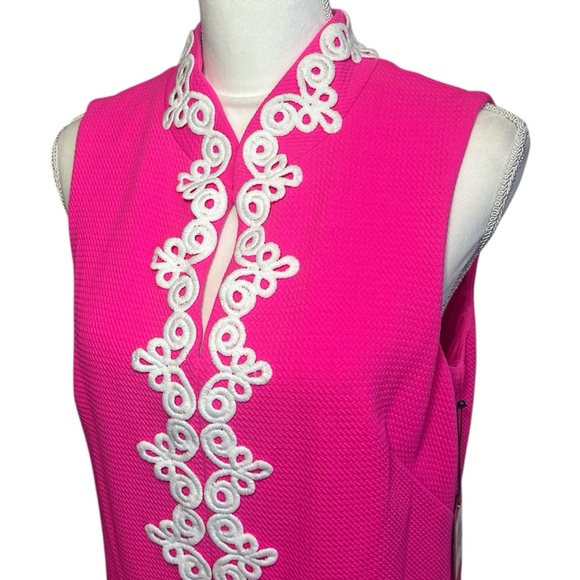 Vince Camuto Dresses & Skirts - Vince Camuto NWT Appliqué Sleeveless Shift Dress Hot Pink & White Women Size 14